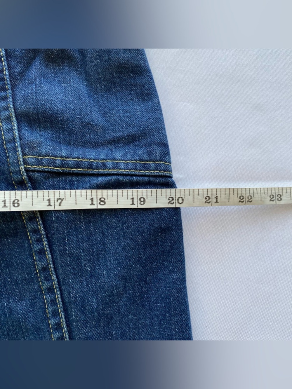 Rare Lee Leens Vintage 1970's Indigo Wash Denim Country Flared Jeans Size 30x32 - Picture 14 of 16